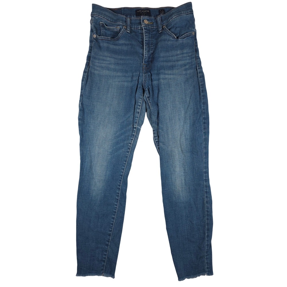 Lucky Brand Bridgette High Rise Raw Hem Skinny Jeans 8/29 Blue Ankle Denim